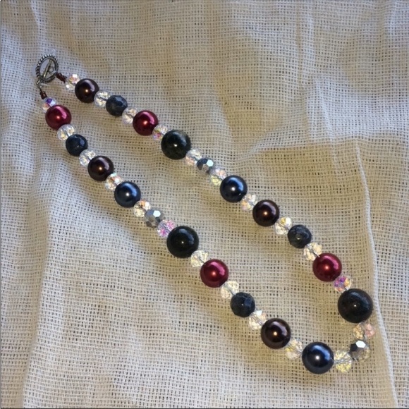 Chunky red Brown crystals necklace custom gorgeous western Red Crystal - Picture 2 of 4